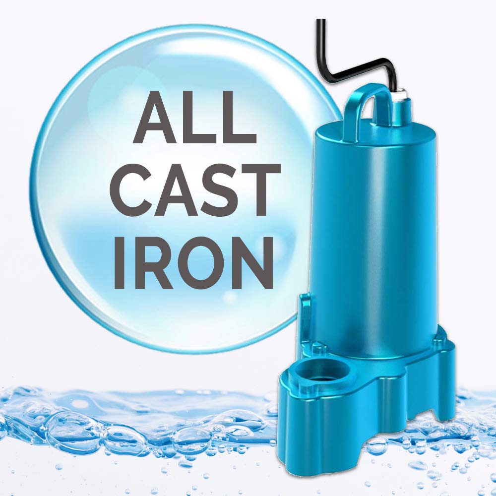 Submersible Effluent Pump, 1/2 hp, 240V, 1 Phase, 3450 rpm V9852