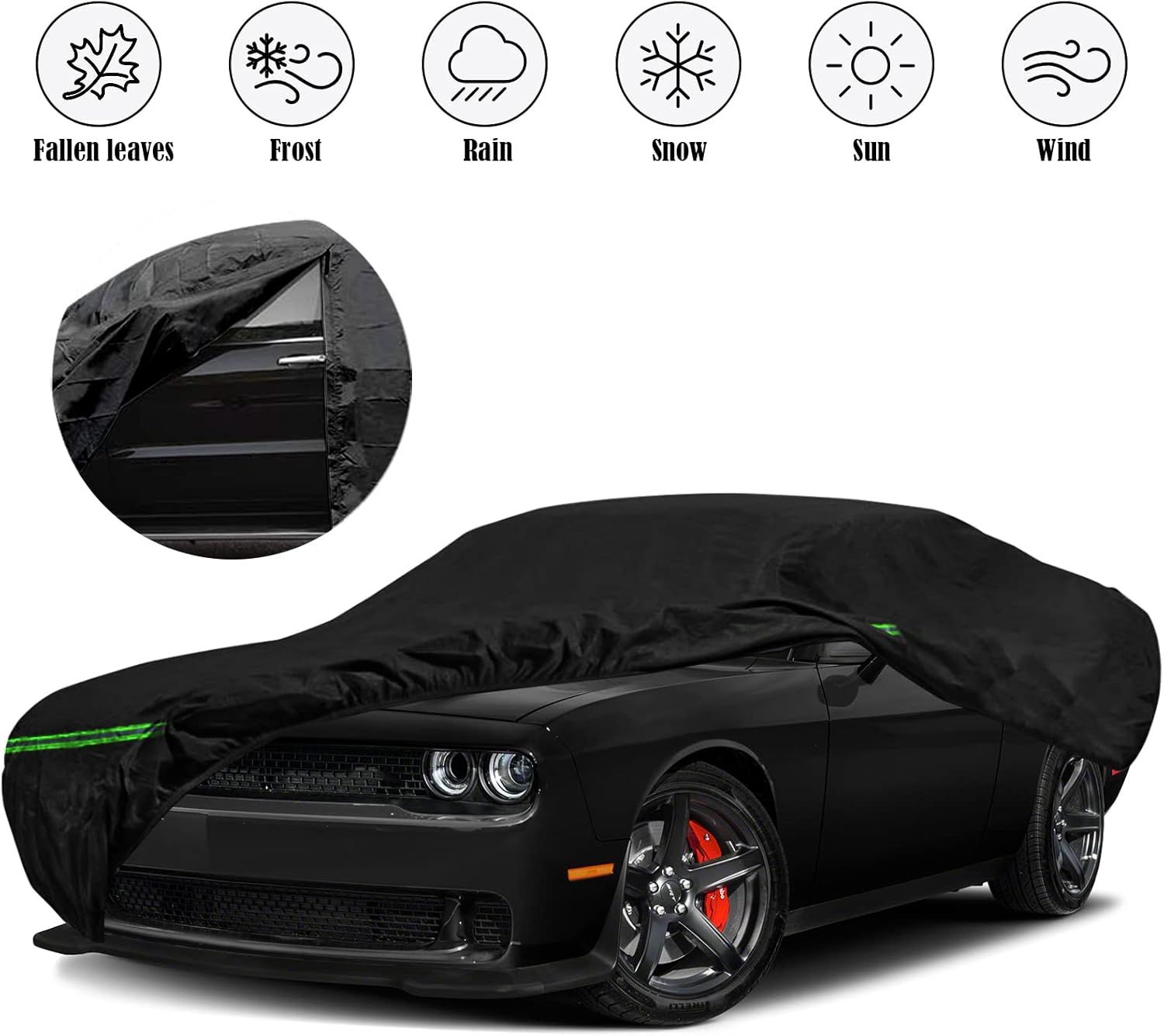 Waterproof 6 Layers Custom-Fit Car Cover with Zipper Door E285