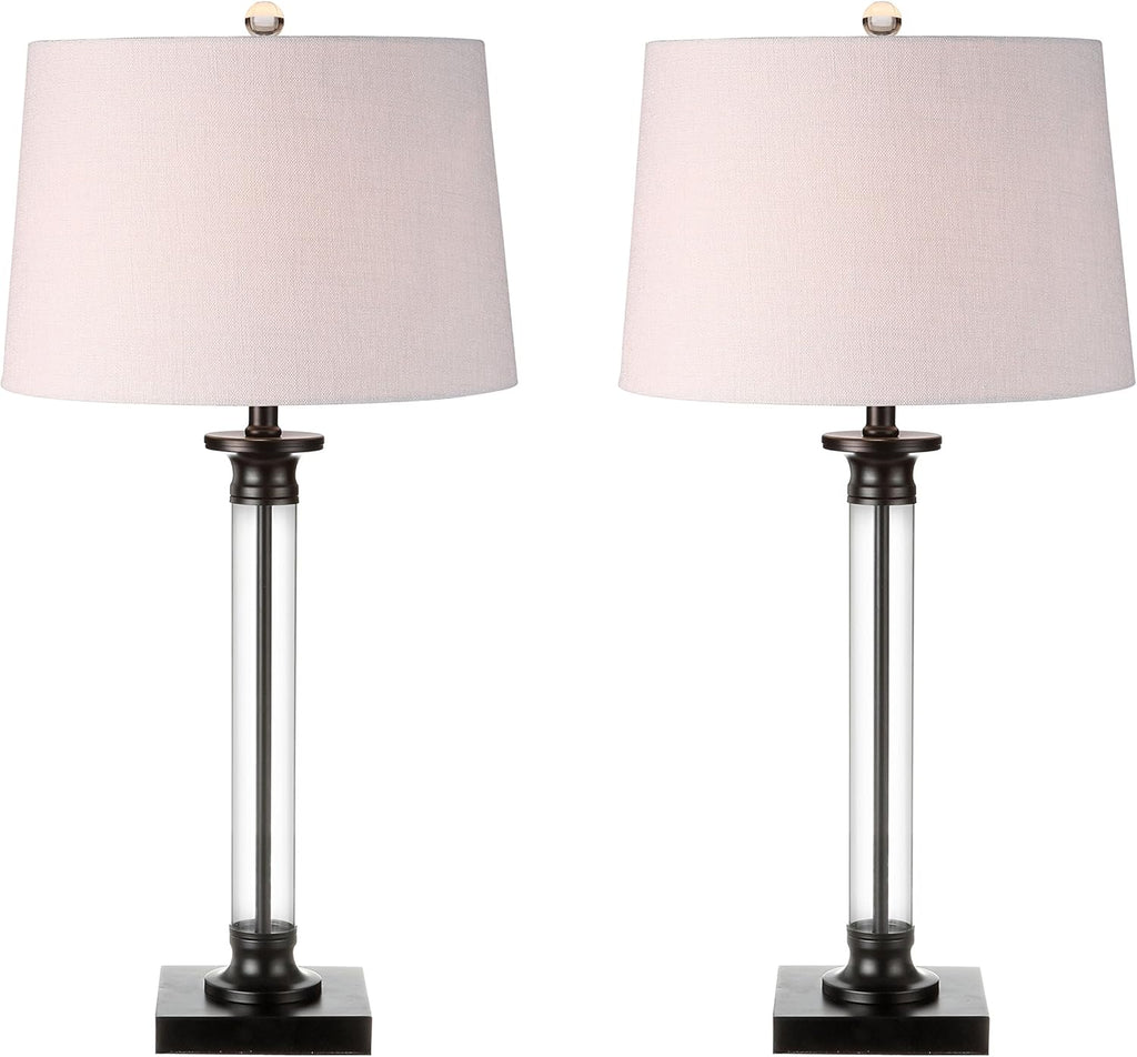 Black/Clear Glass and Metal LED Table Lamp Set of 2 M67511
