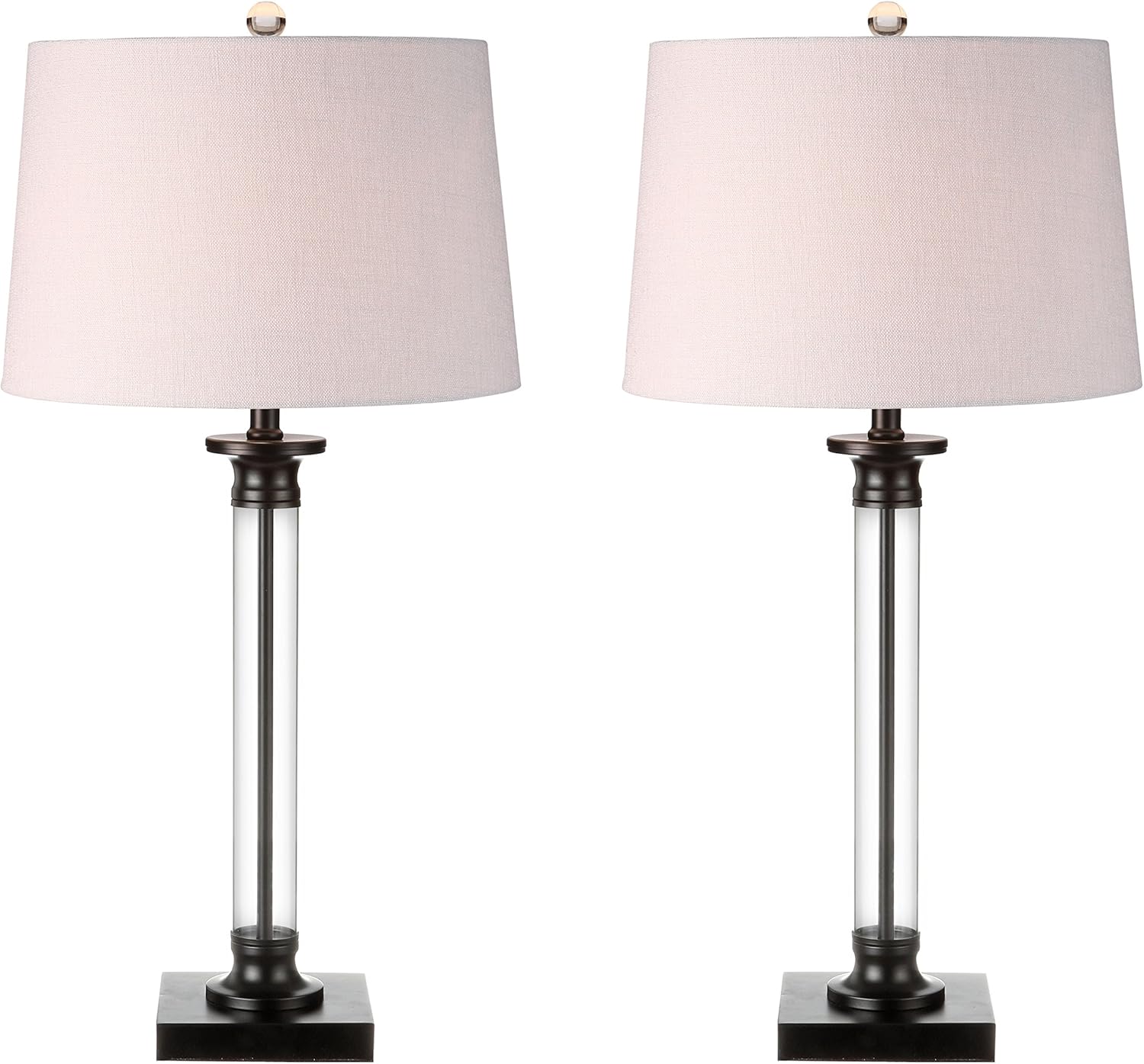 Black/Clear Glass and Metal LED Table Lamp Set of 2 M67511