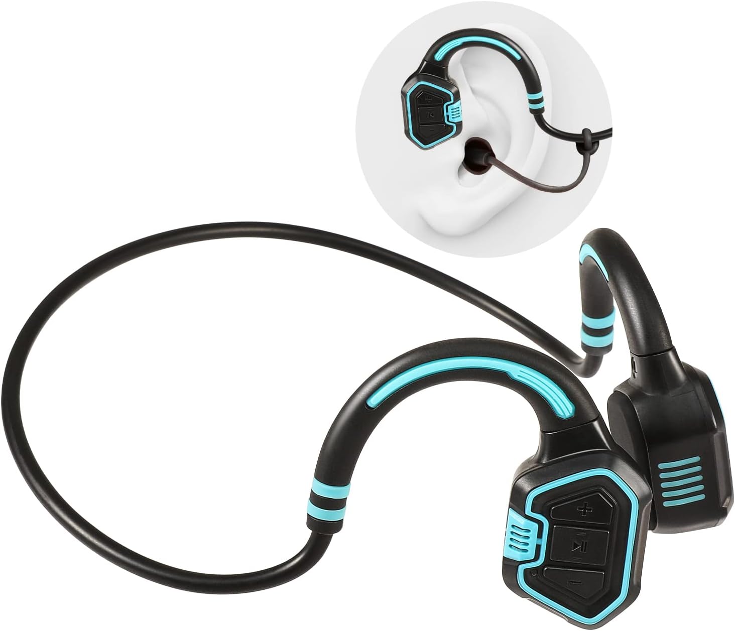 Waterproof IPX8 Bone Conduction Open Ear Headphones with 16G Memory, Pack of 2 W133831