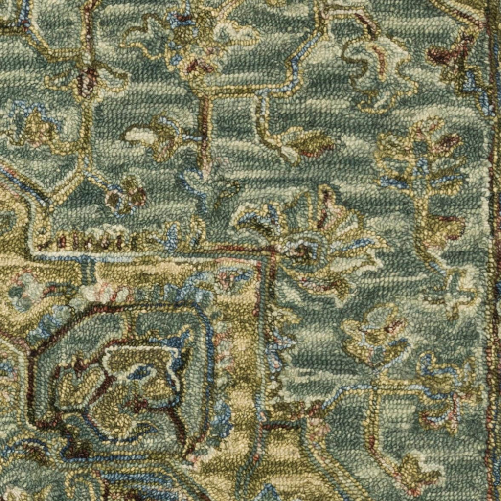 Hand-hooked Wool Medallion Area Rug 7'9" x 9'9" D816049