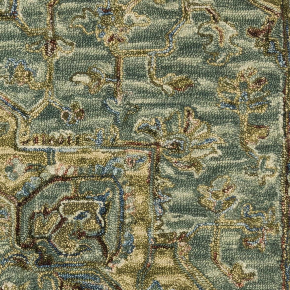 Hand-hooked Wool Medallion Area Rug 7'9" x 9'9" D816049