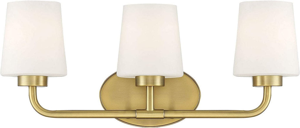 Warm Brass 3-Light Bathroom Vanity Light D426