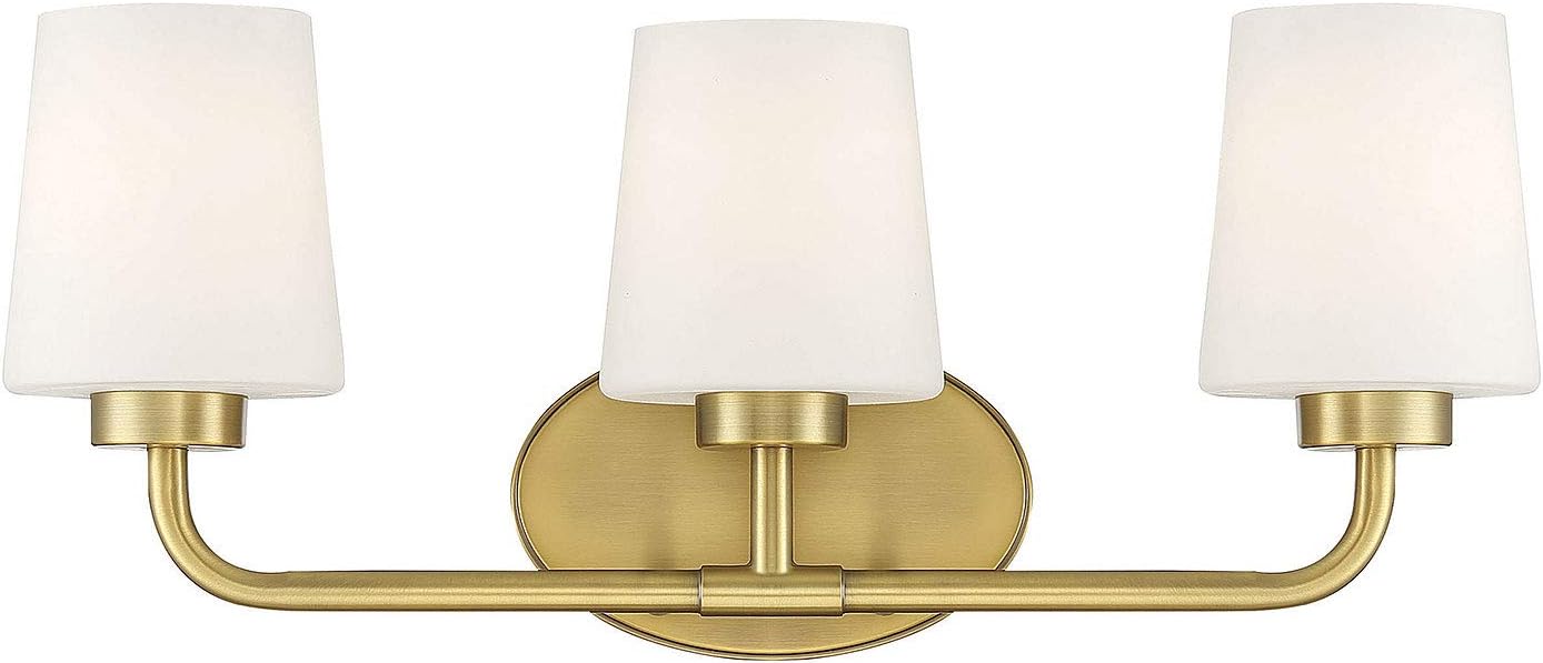 Warm Brass 3-Light Bathroom Vanity Light D426
