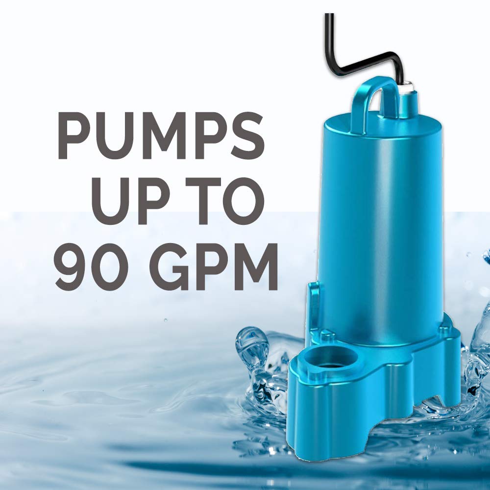 Submersible Effluent Pump, 1/2 hp, 240V, 1 Phase, 3450 rpm V9852