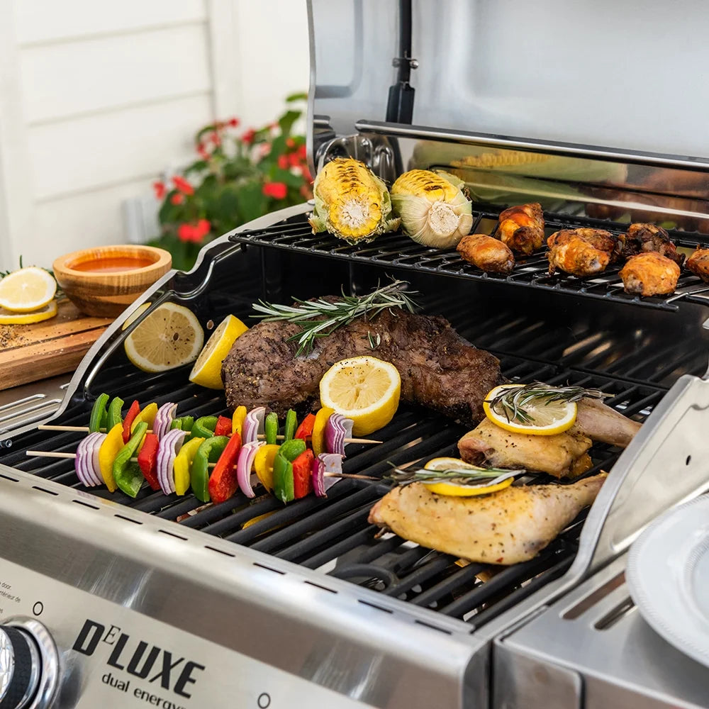 Silver & Black 2-Burner Propane Gas Grill with 2 Foldable Shelves S526