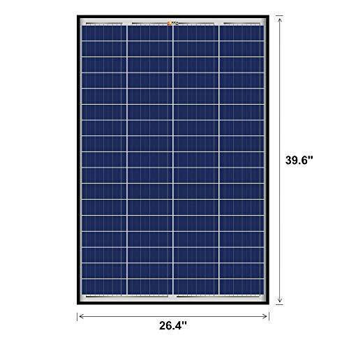 2 Pieces 100 Watt 12 Volt Polycrystalline Solar Panel Black Frame M322