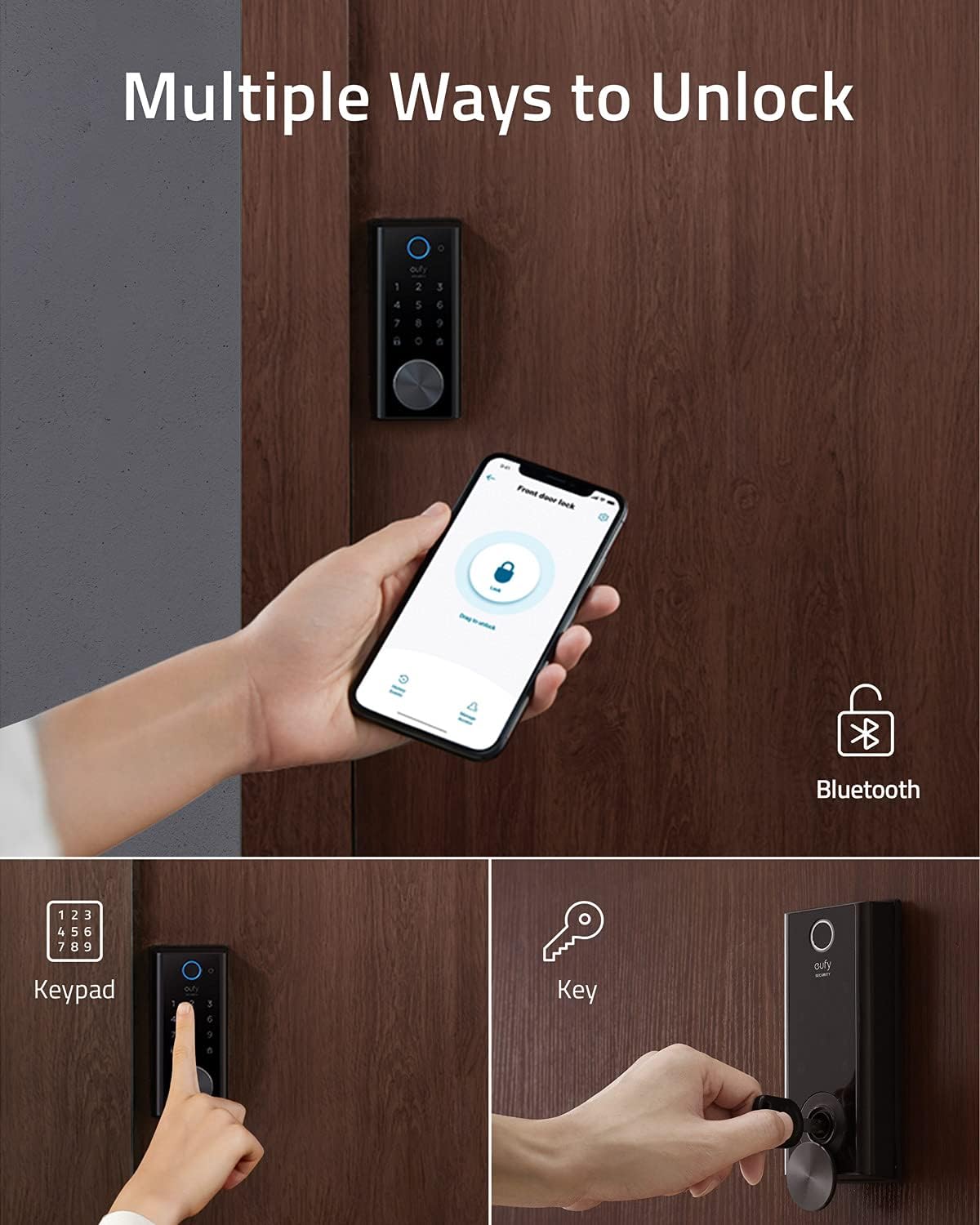 Smart Lock with Fingerprint Scanner and Touchscreen Keypad U683769