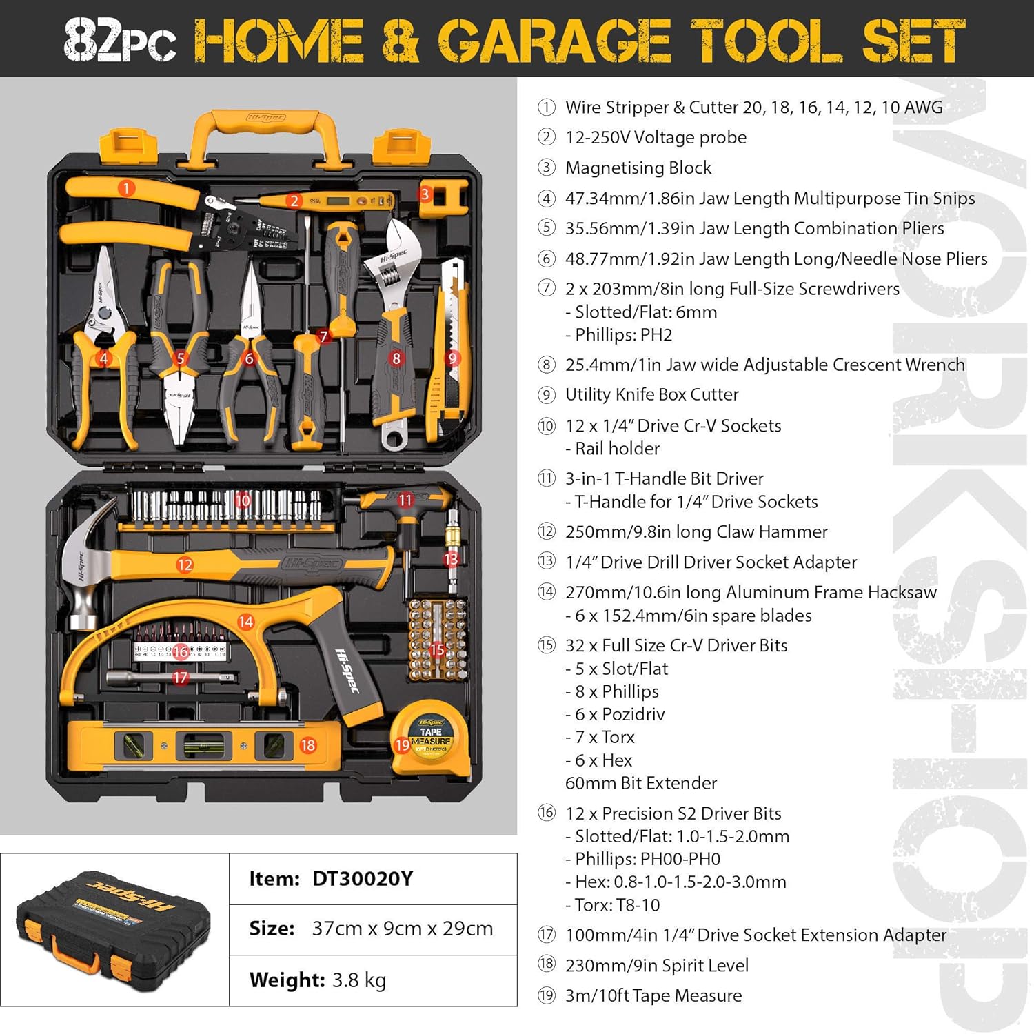 82 Piece Home & Garage Tool Kit Set A23230