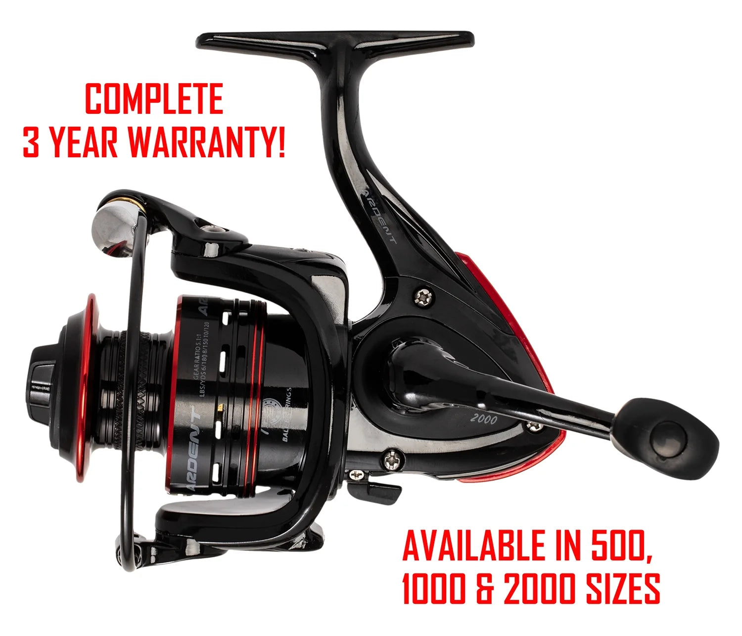Spinning Reel size 500, Graphite Frame, 7+1 Steel Ball Bearing, 5.1:1 Gear Ratio G39653