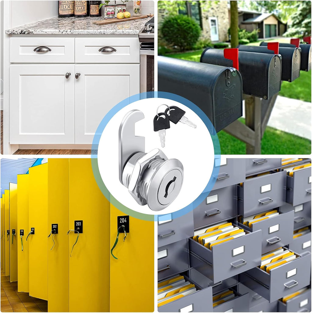16 Pieces Zinc Alloy Cylinder Cam Lock with 32 Keys Q337389