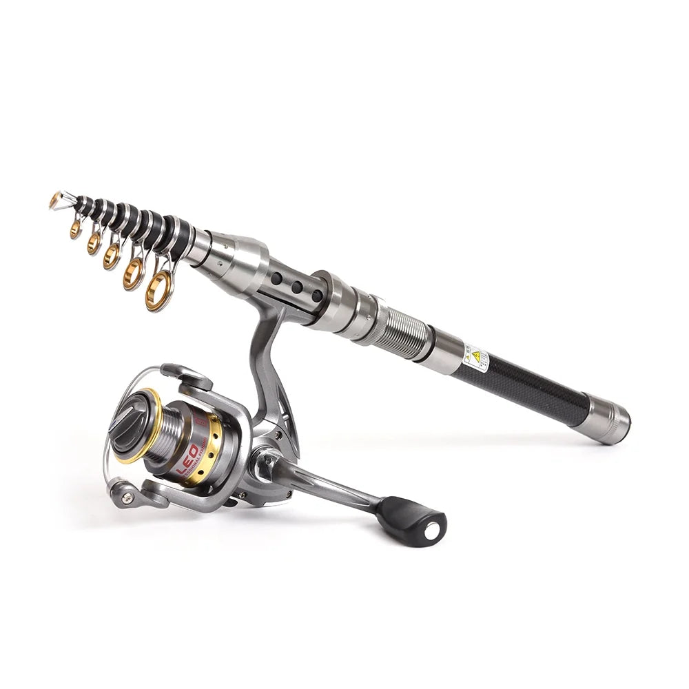 Telescopic Rod and Spinning Reel Combo Fishing Kit with Carrier Bag Case G572