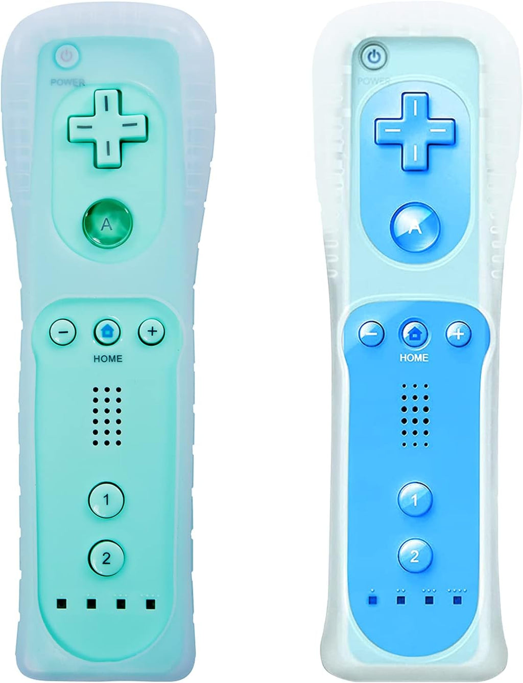 Wii Remote Controller 4 Pack Silicone Case and Wrist Strap, White Black Deep Blue Red Z505