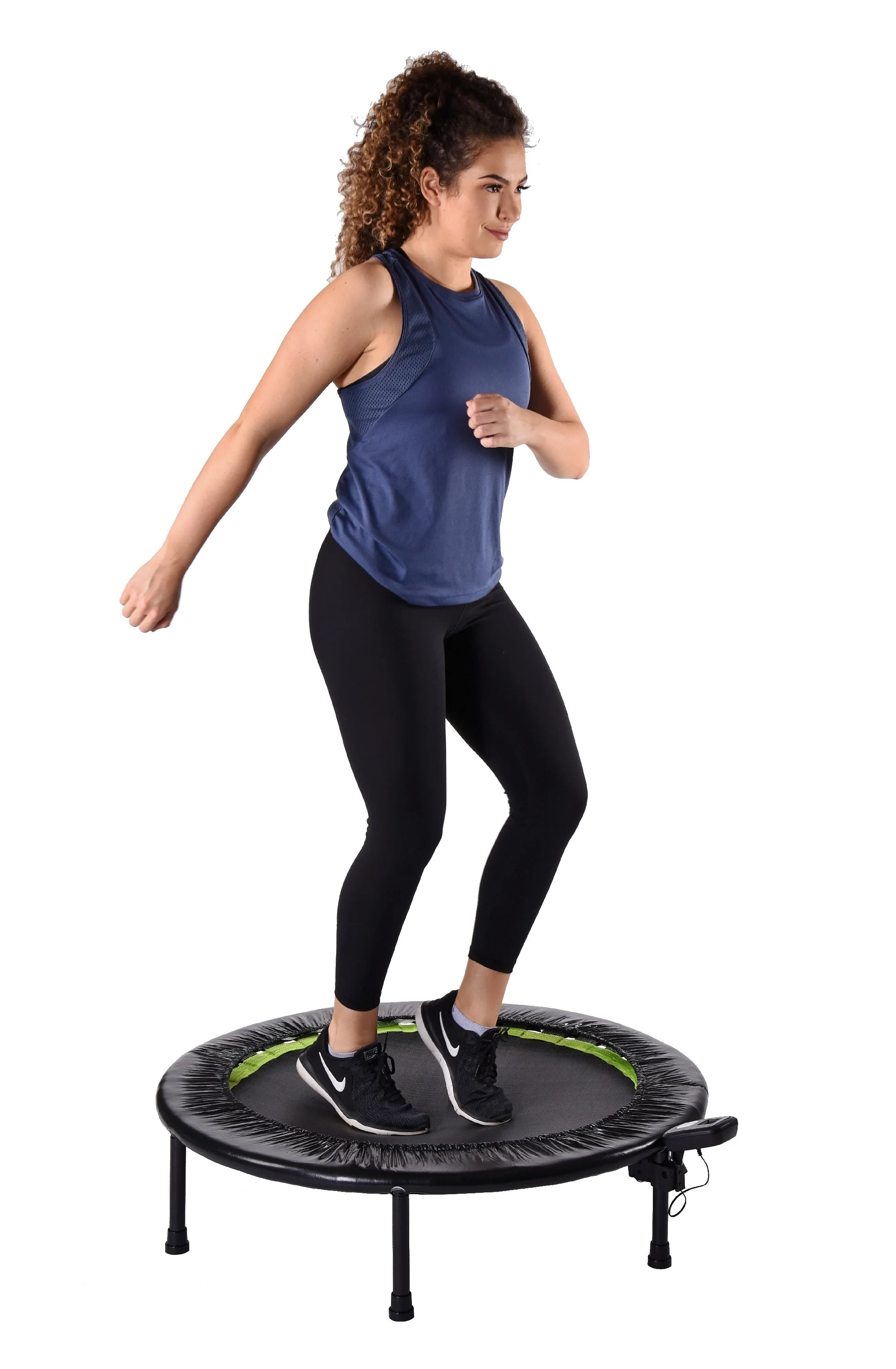 36" Round Foldable Fitness Trampoline with Workout Monitor Q817506