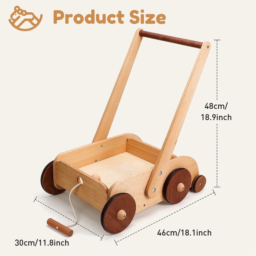 Wooden Baby Walker Push and Pull Toy Wagon Q165683