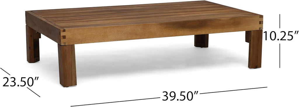 Teak Finish Dark Teal Outdoor Acacia Wood 5 Piece Sofa Set F673
