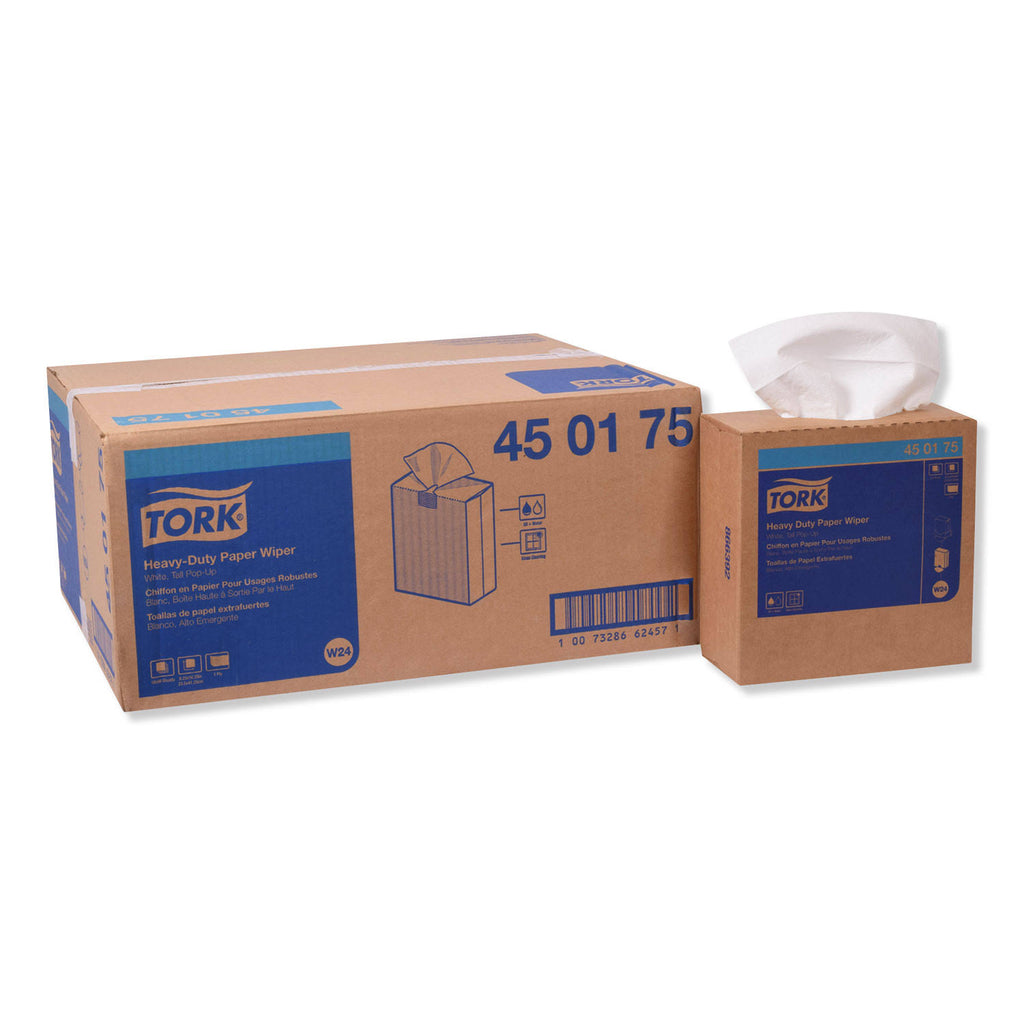White Heavy-Duty Paper Wiper, 90 Wipes/Box, 10 Boxes/Carton B862419