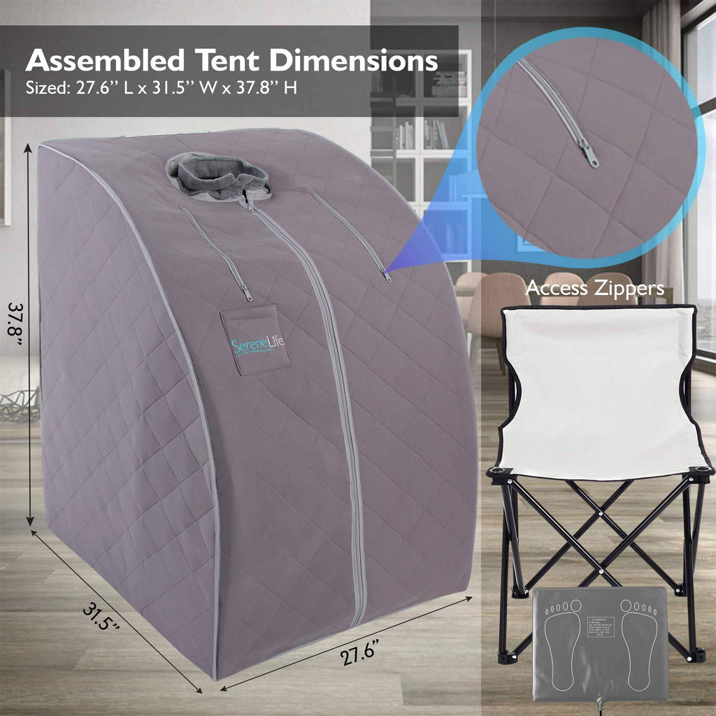Portable Infrared Home Spa One Person Sauna with Foot Pad and Chair T523