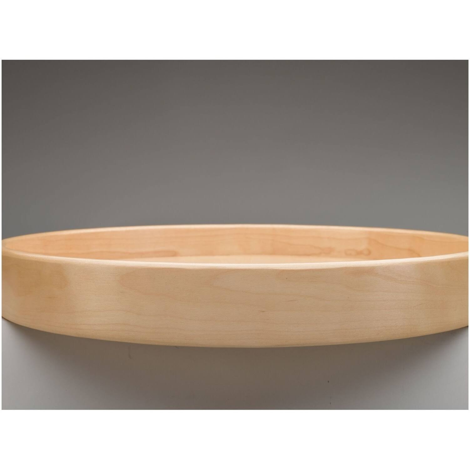 28x22 Natural Wood Kidney Lazy Susan 2-Shelf Q50504