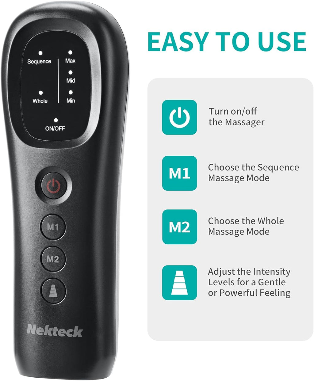 Leg Massager with Air Compression, Foot and Calf Massage Machine with Hand-held Controller 2 Modes 3 Intensities, Adjustable Leg Wraps N339