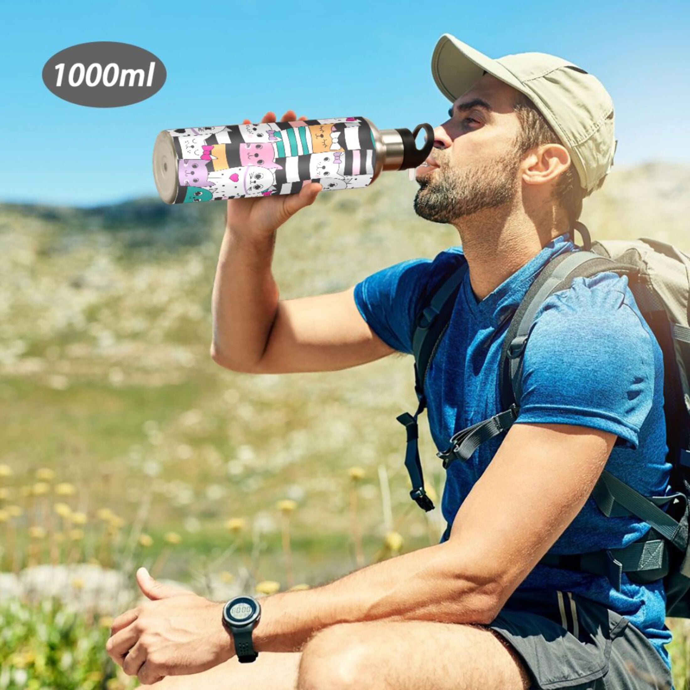 Stainless Steel Insulated Water Bottle with Straw Lid V8082