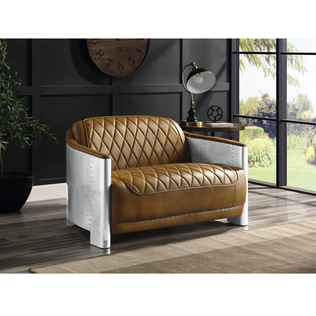 Espresso Top Grain Leather Loveseat K7357