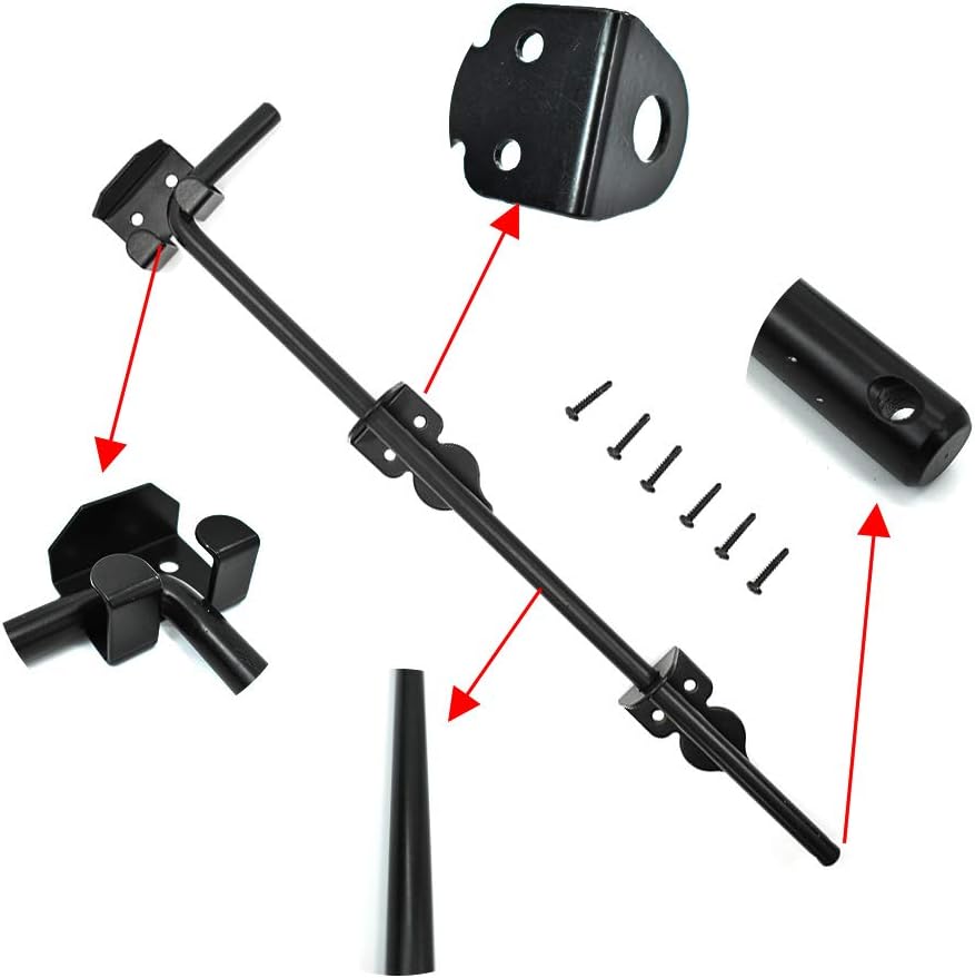 Heavy Duty Steel Gate Drop Rod 18 inch Black Finish 2 Pack W2812