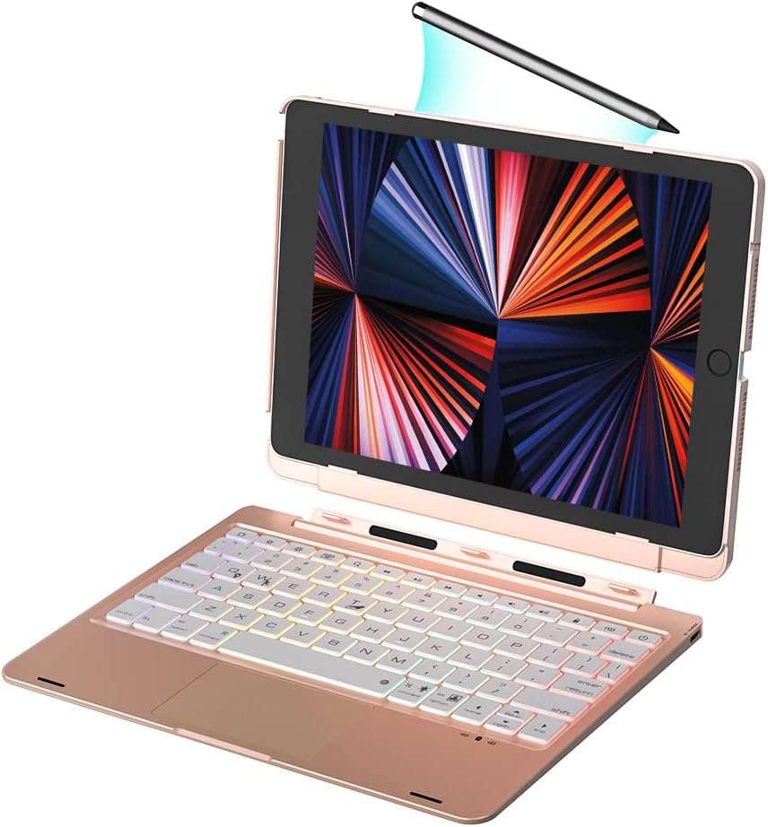 White Leather Magnetic Keyboard Case for iPad Pro 12.9 inch C635