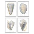 4pc Gray Framed Giclee Texturized Art Set T638
