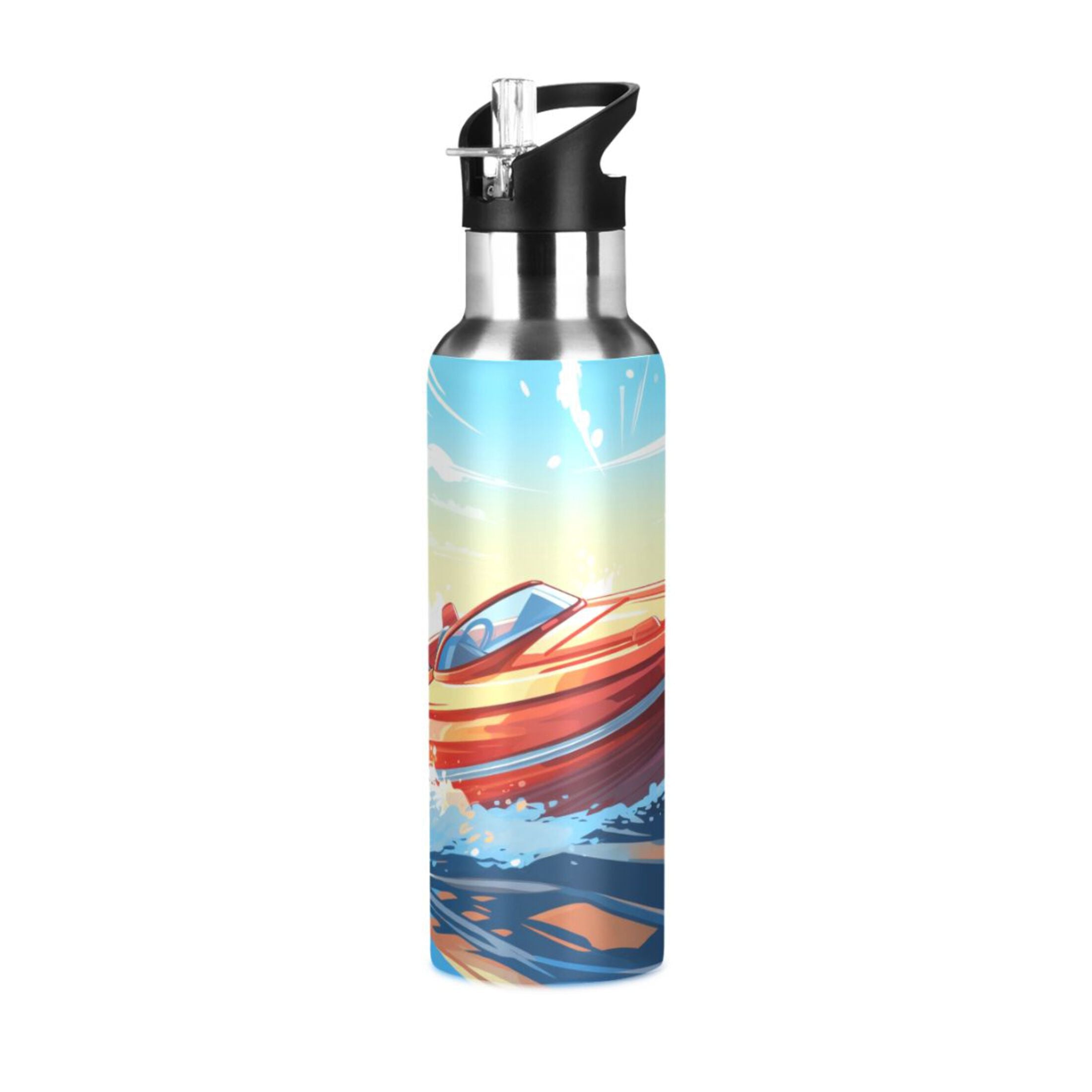 20 oz Insulated Stainless Steel Kids Water Bottle with Straw Lid G632984