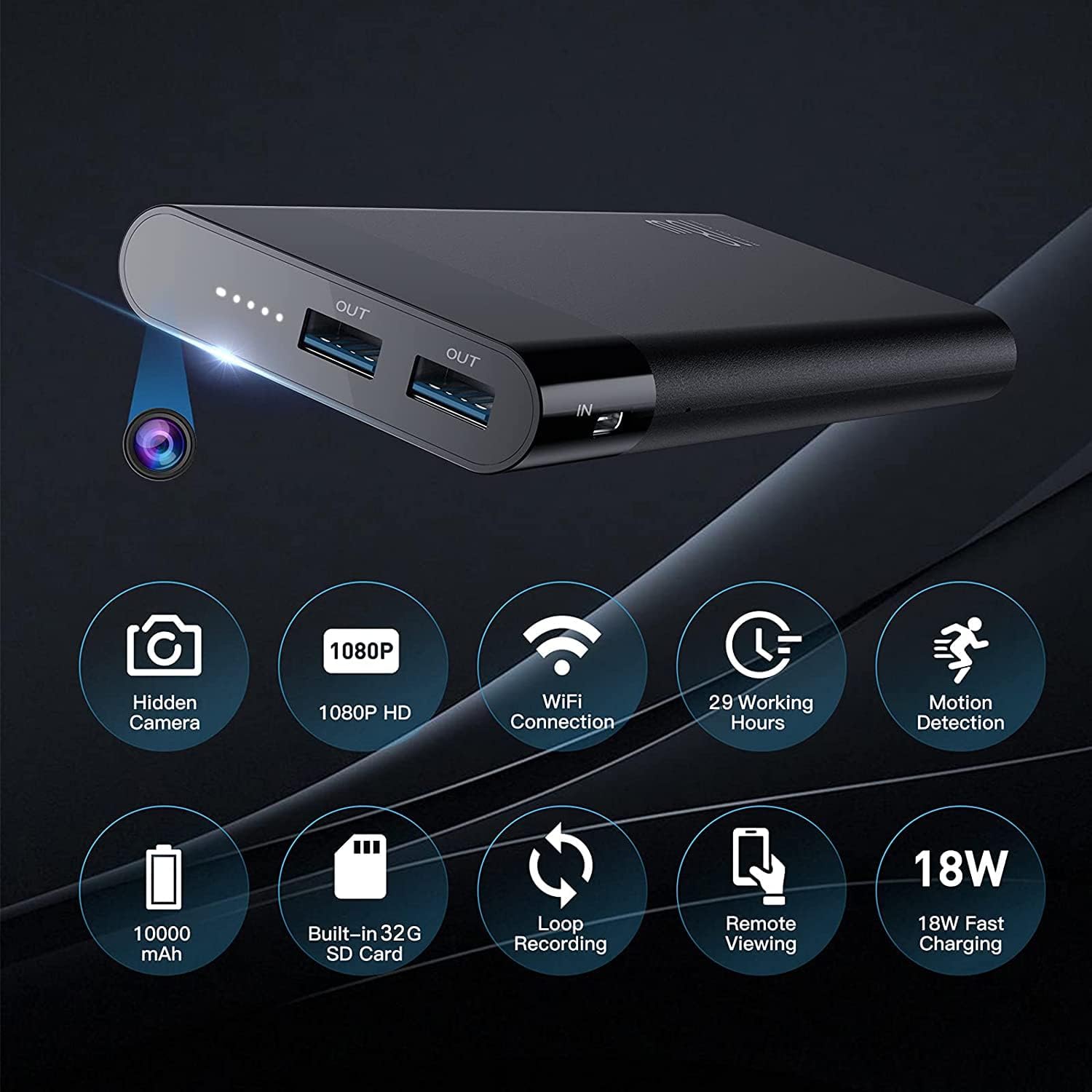 Power Bank Camera with 1080p Mini Camera and WiFi X155566