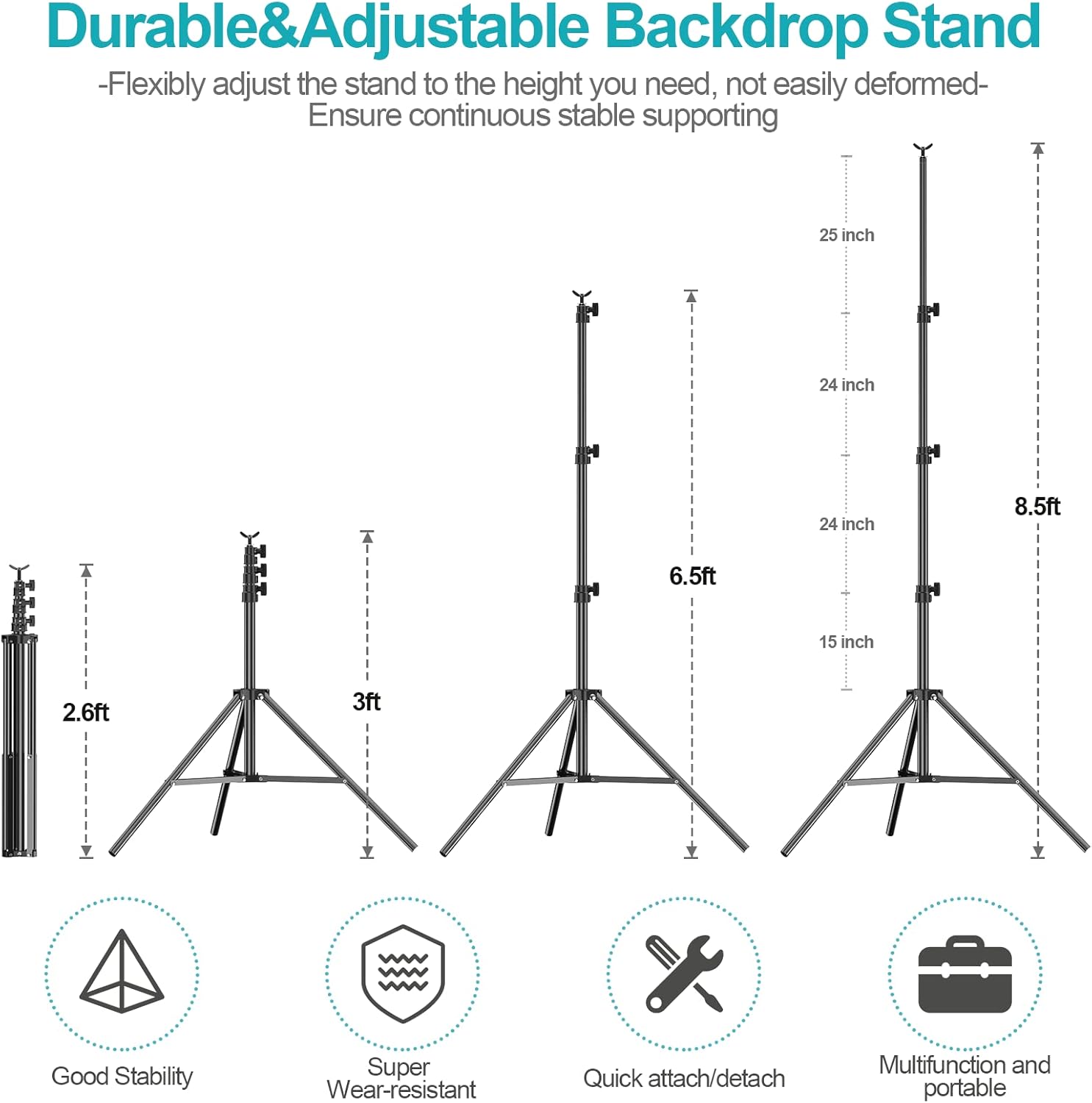 8.5x10ft Backdrop Stand Kit with Carrying Bag Y856953
