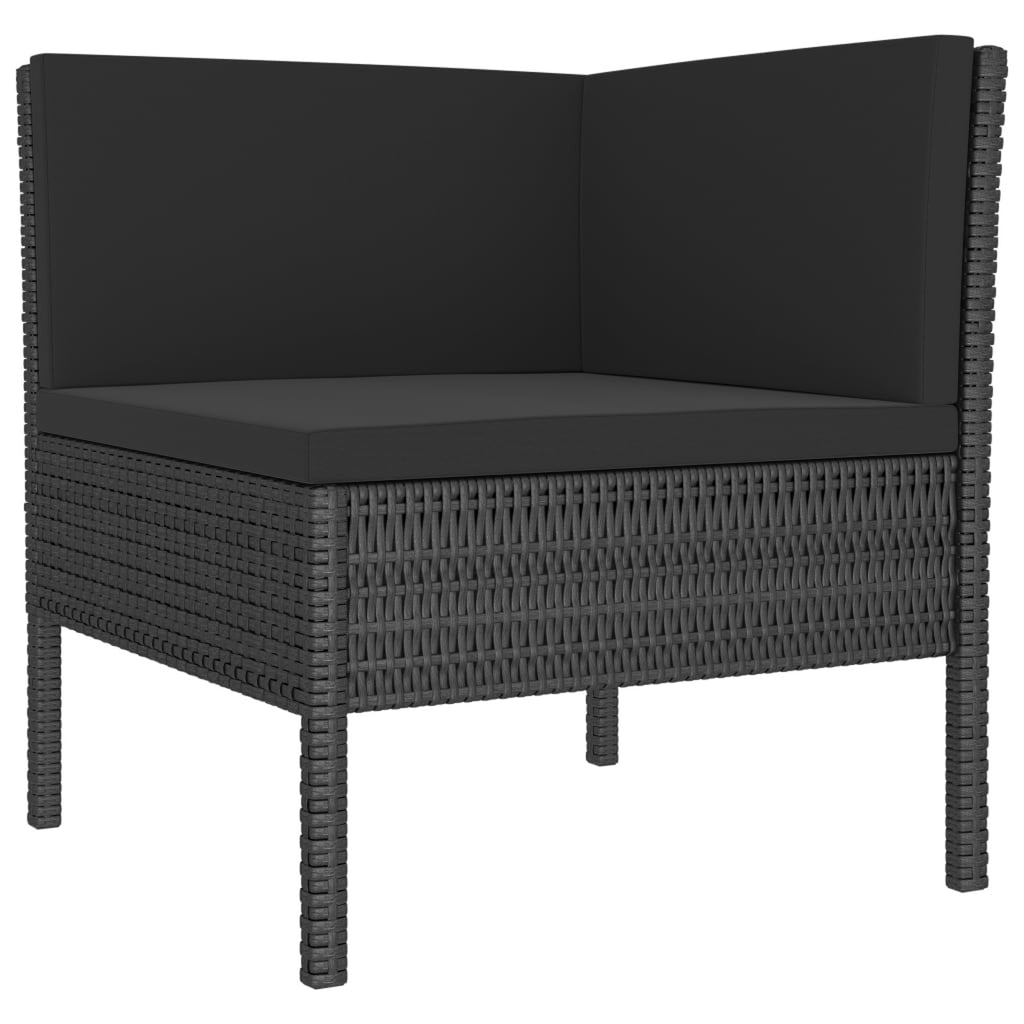 9 Piece Poly Rattan Outdoor Sectional Sofa Set with Cushions Q745