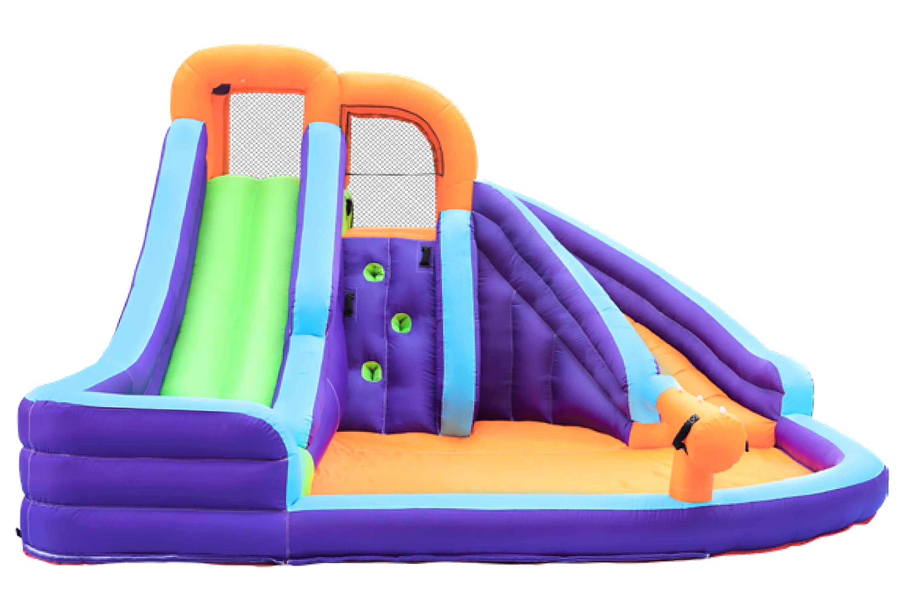 Double Slide Inflatable Water Park with Climbing Wall & Water Cannon U443918