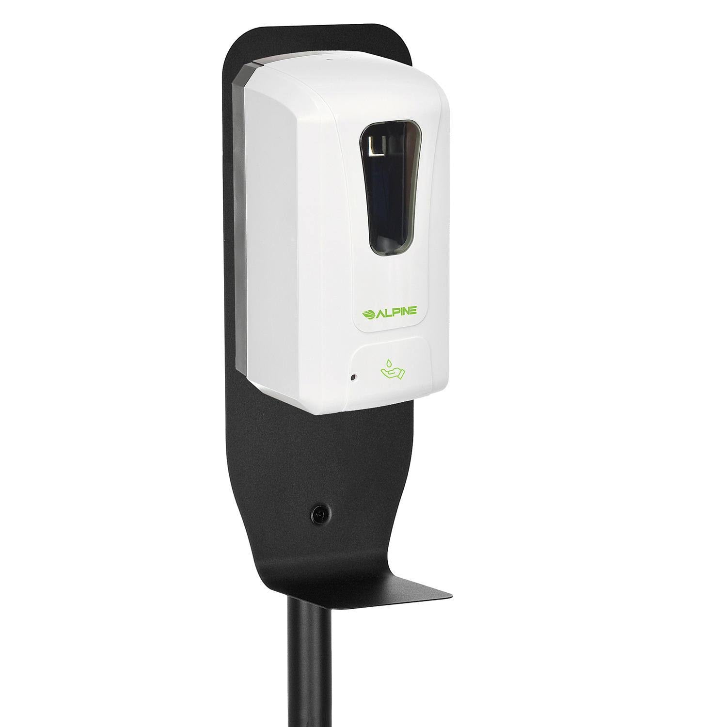 White Automatic Gel Hand Sanitizer and Soap Dispenser with Floor Stand A10452