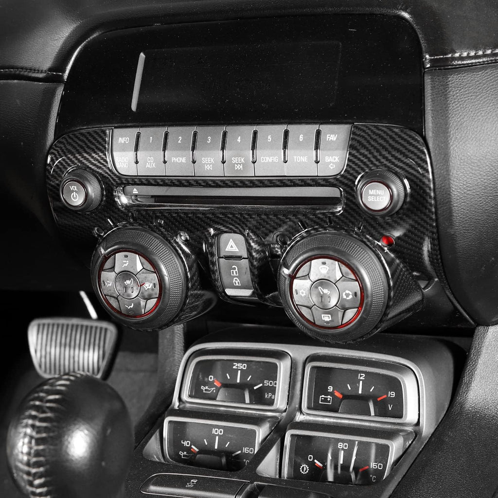 Carbon Fiber Center Console Dashboard Radio Panel Trim for Chevrolet Camaro Pack of 2 X67181