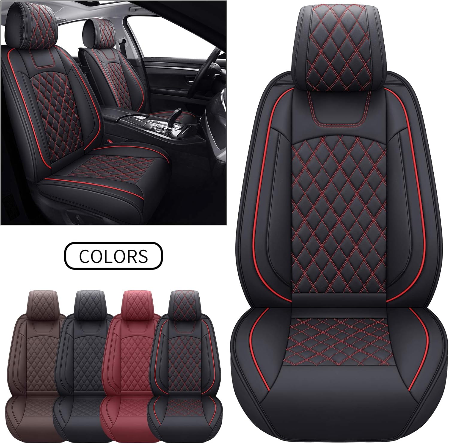 Waterproof Faux Leather Full Set Car Seat Covers I667047