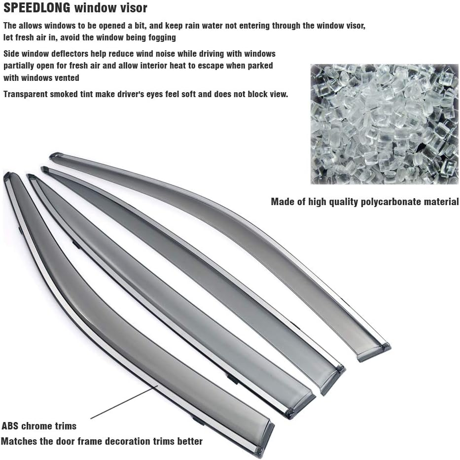 Car Window Visor Vent Shade Deflector Sun/Rain Guards Z497726