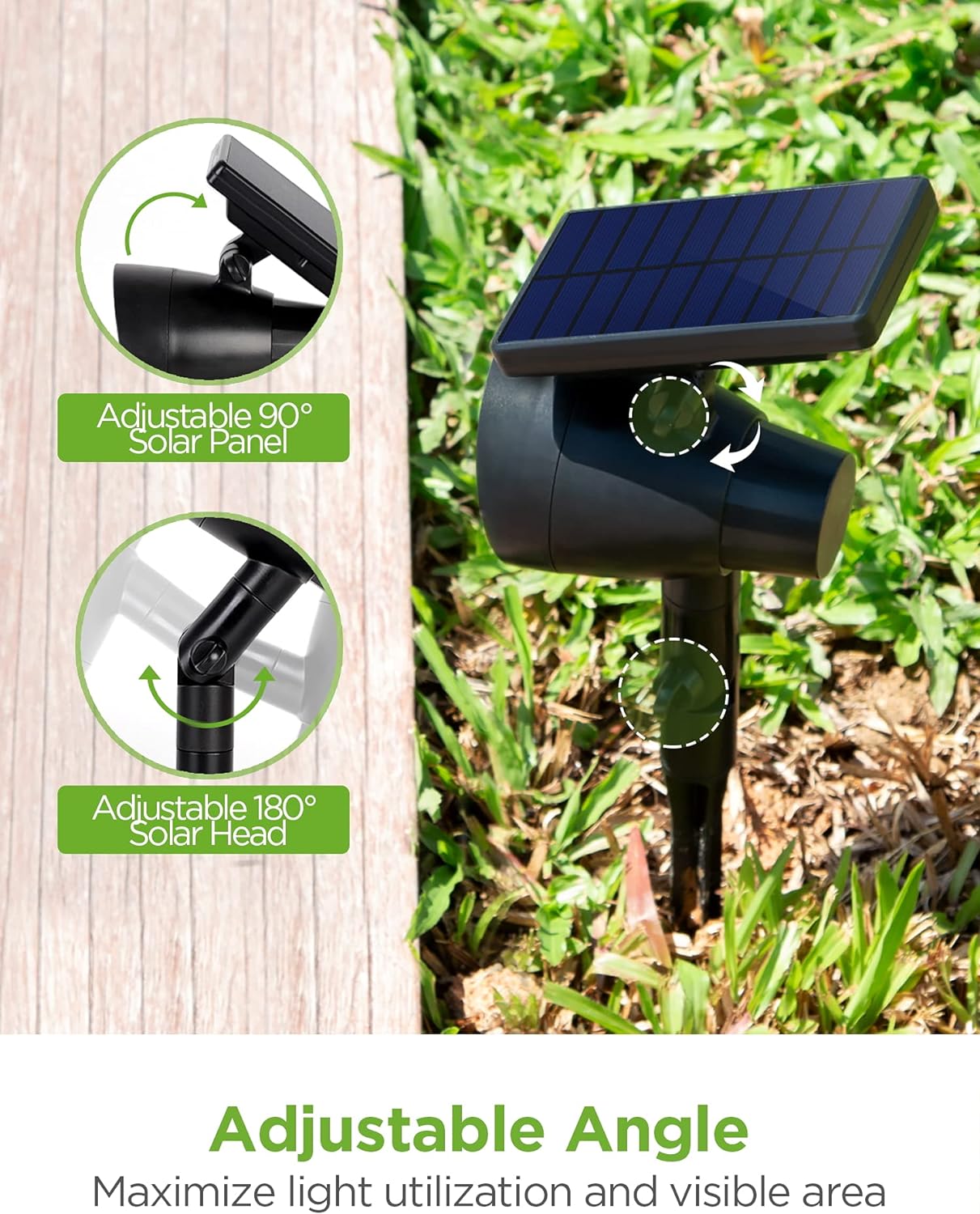 Solar Lights, 2-in-1 Waterproof 3 LED Solar Spotlights, Pack of 4 R62366