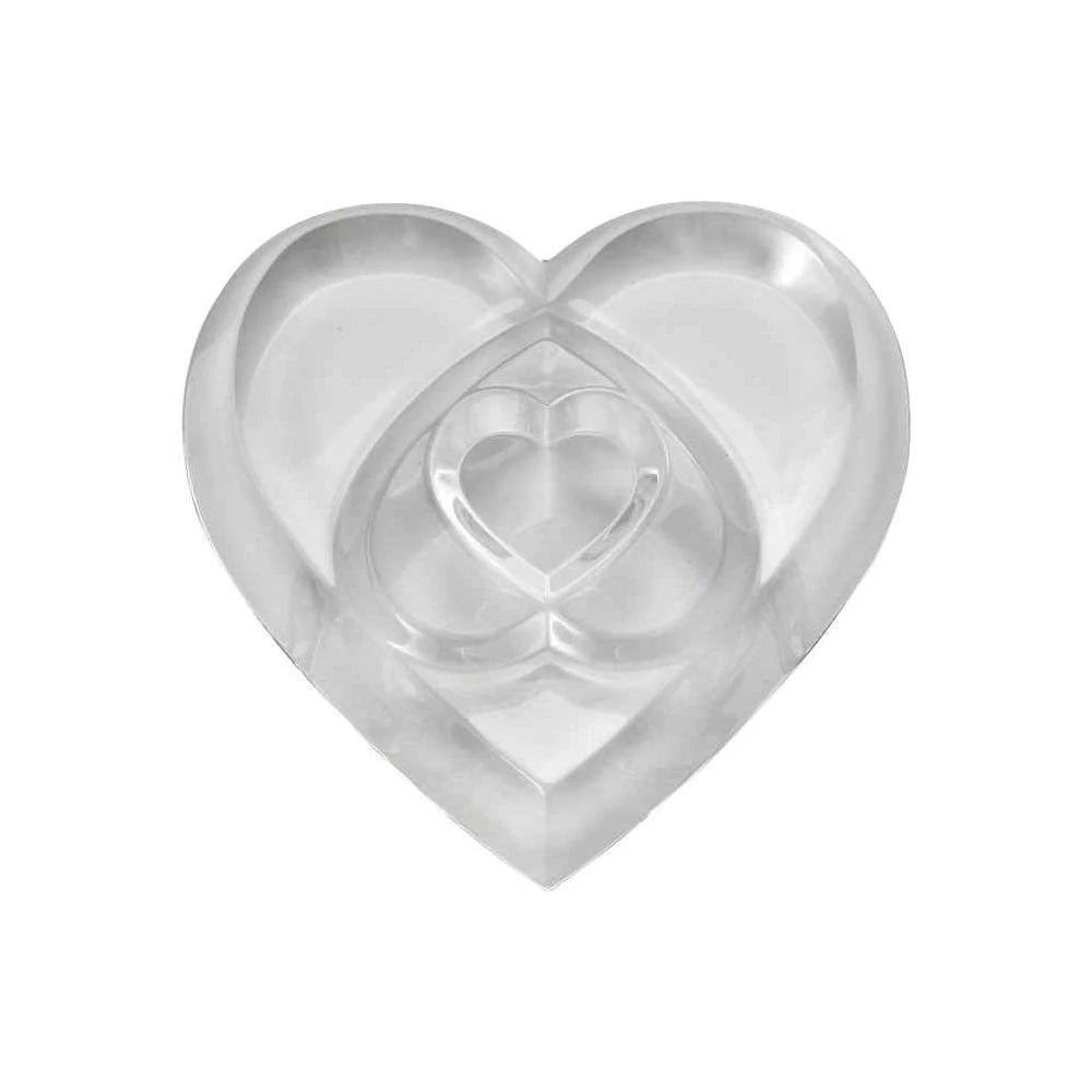 Clear Three Stacked Hearts B393