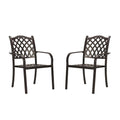 Dark Brown Stacking Cast Aluminum Outdoor Dining Chair (2-Pack) X923