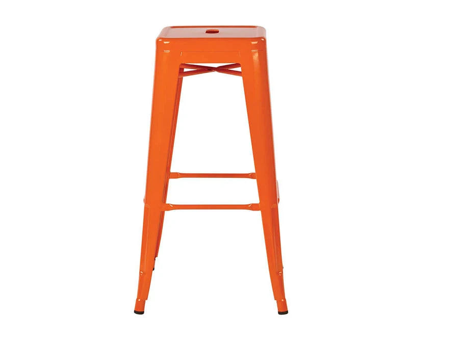 Orange Metal Backless Stool G922304