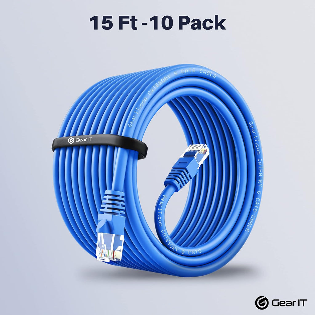 Cat 6 Ethernet Cable 100 ft (5-Pack) Blue O74965