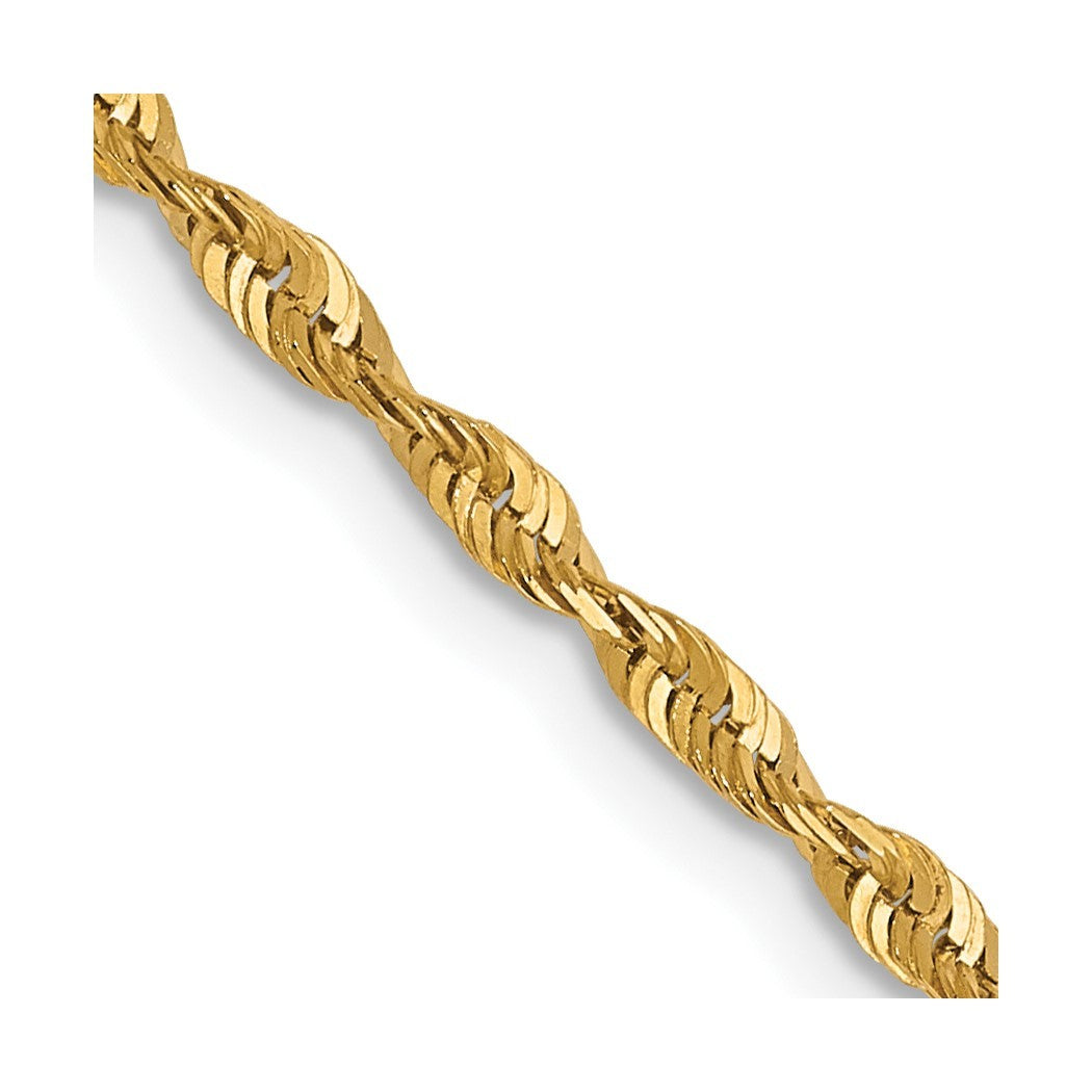 10k Gold 1.8mm Rope Chain Necklace 22 Inch C6155