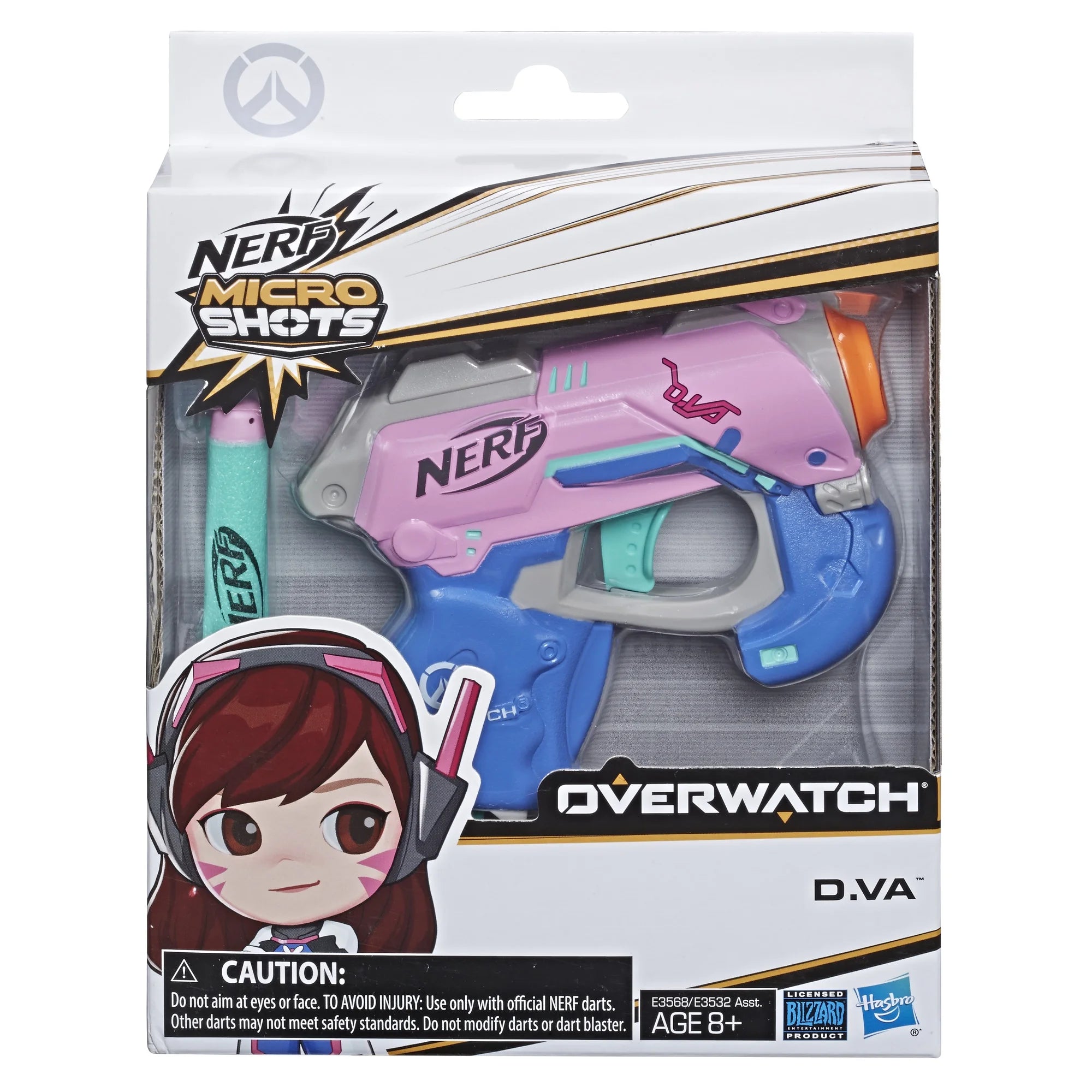 Nerf MicroShots Overwatch D.Va, Includes 2 Darts I85622