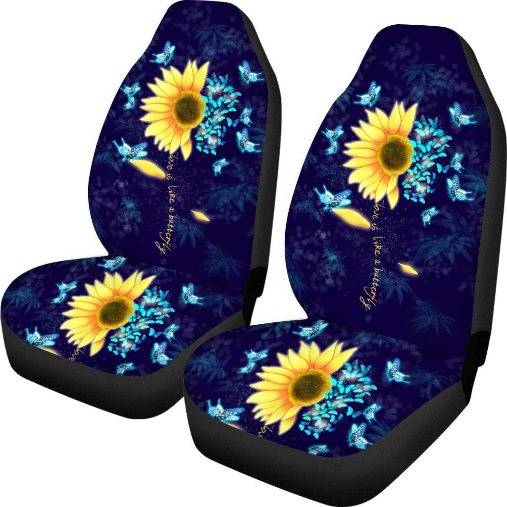 Set of 2 Brown Cow Fur Print Car Seat Covers U8962