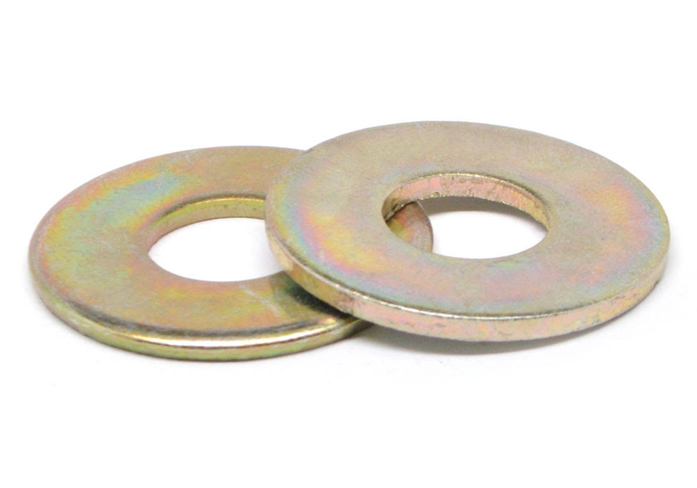 9/16x22 Grade 8 Flat Washer Yellow Zinc Plated Pk 100 J197