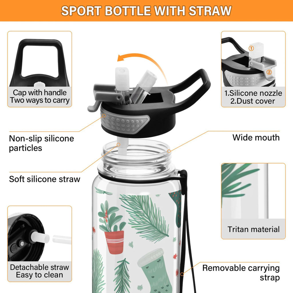 Clear 32oz Tritan Water Bottle with Straw G954611