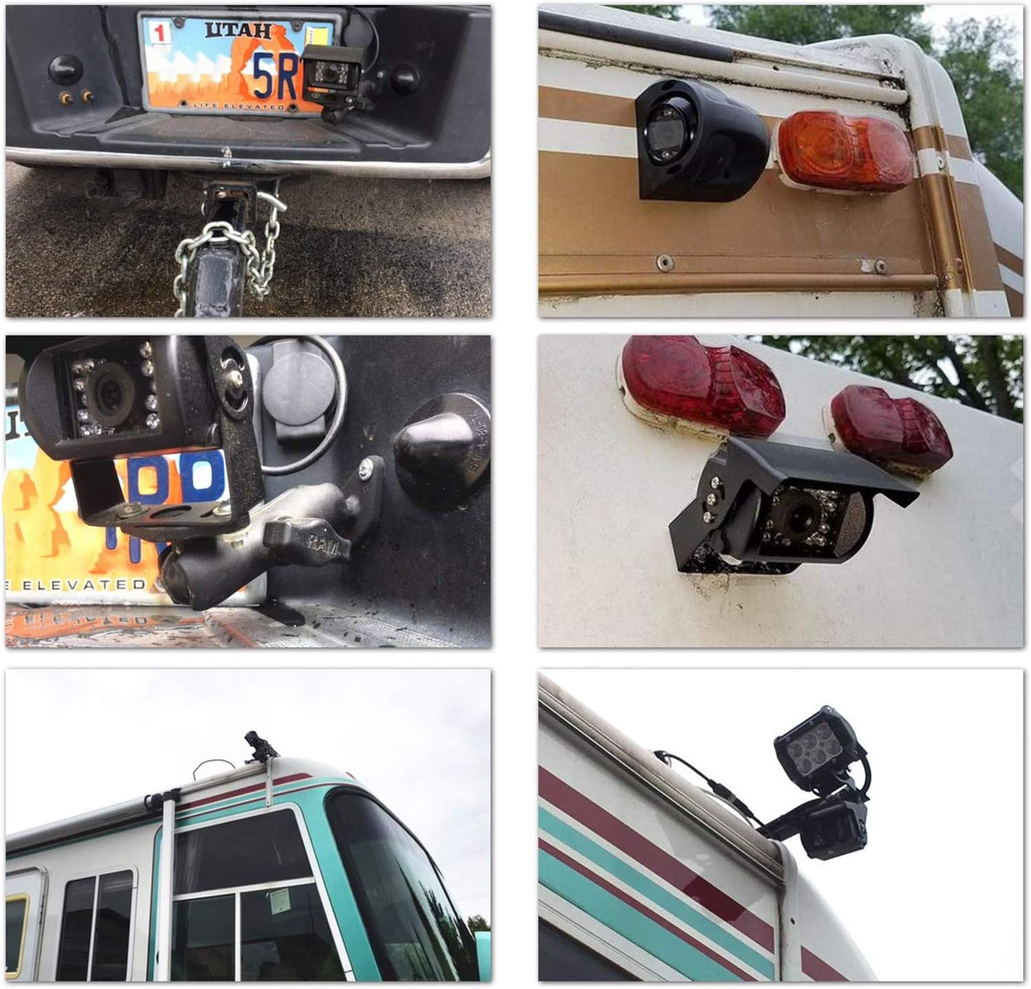 Backup Camera with Monitor 4 Channels Split Screen Wired N402